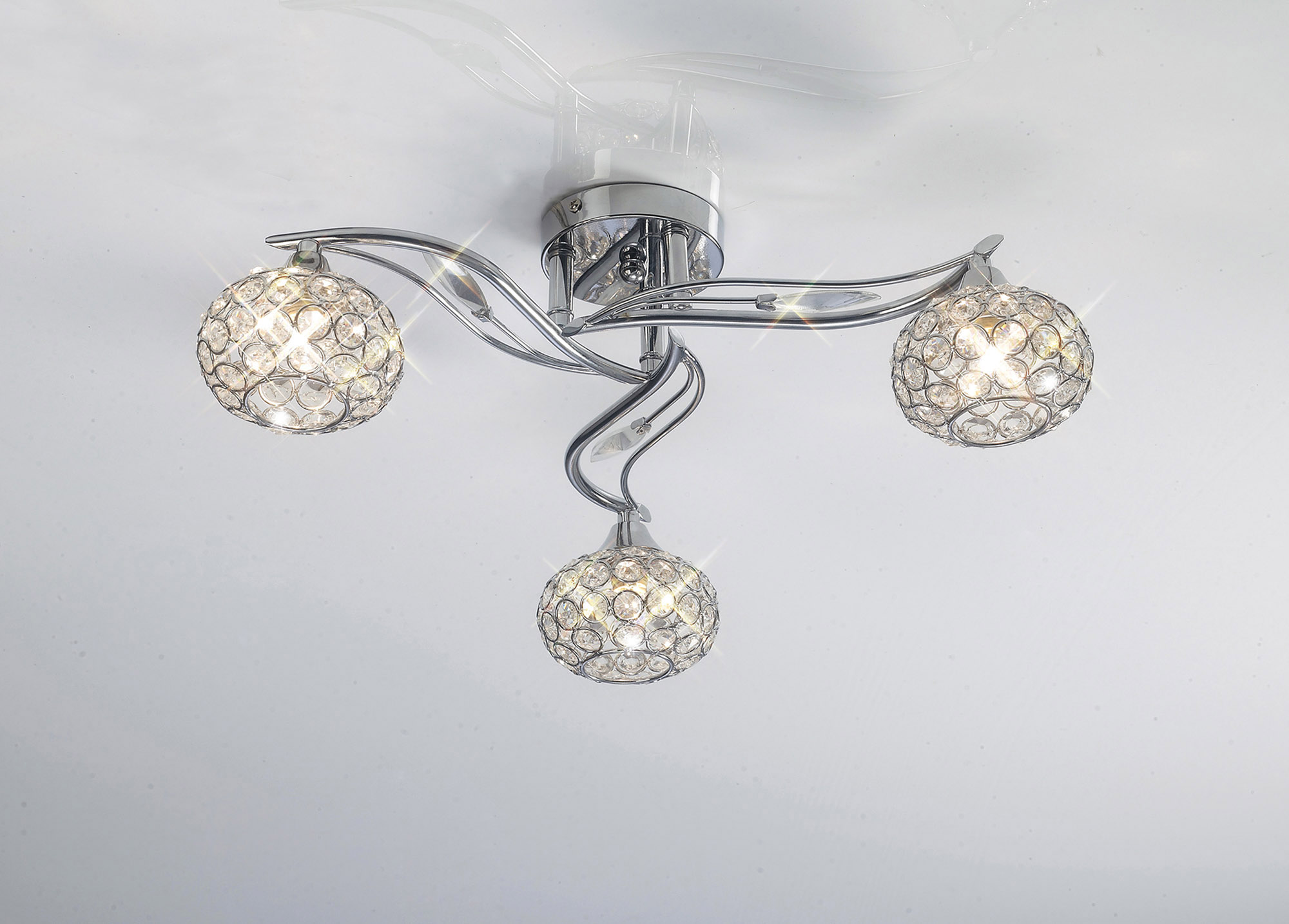 IL30953  Leimo Crystal Ceiling 3 Light Polished Chrome